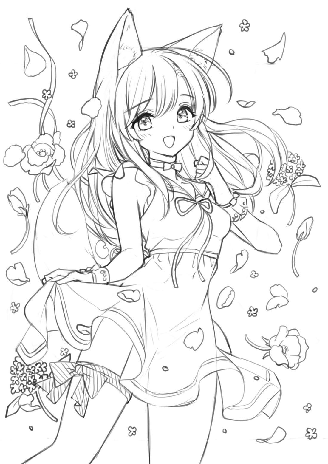 Aniyuki anime girls coloring page