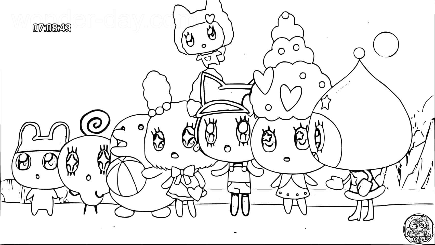 Tamagochi coloring pages
