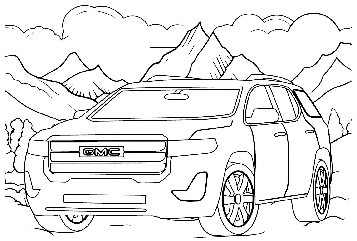 Gmc coloring pages