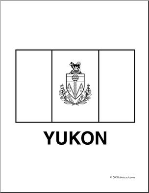 Clip art flags yukon coloring page i