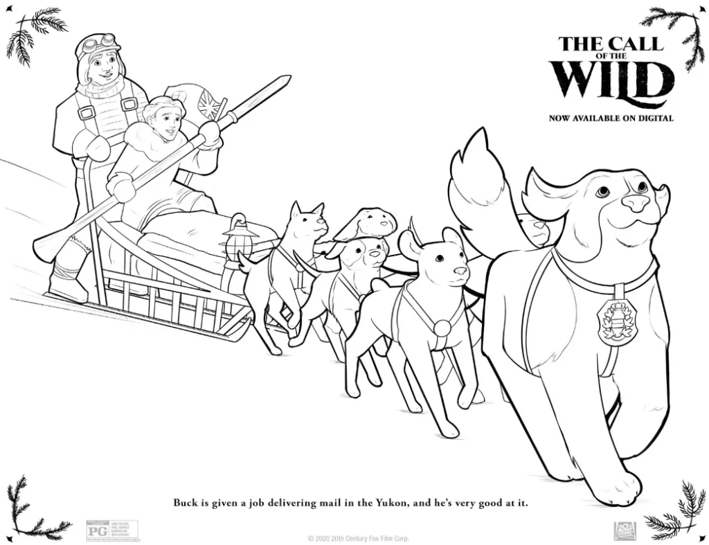 The call of the wild free printable coloring pages activity sheets