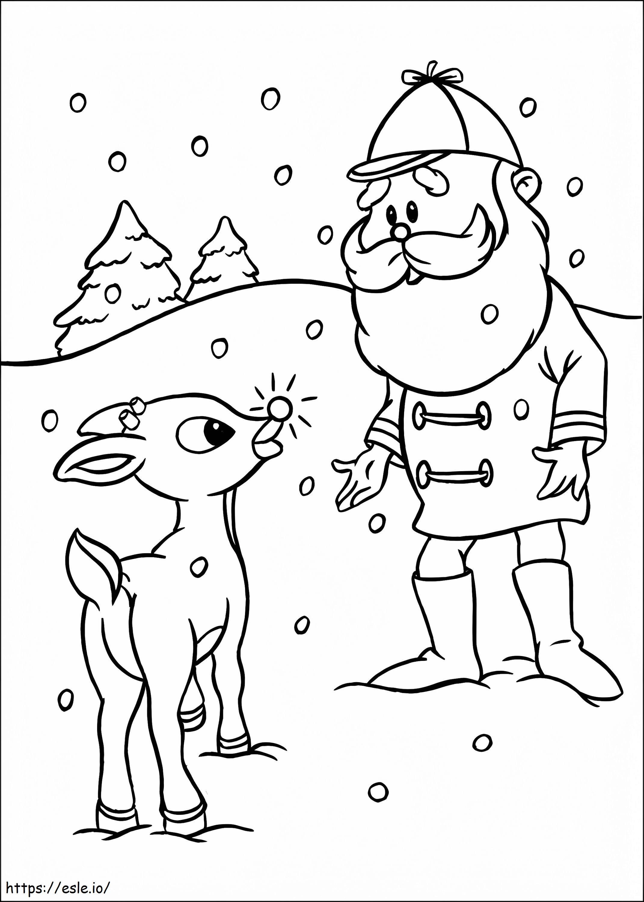 Rudolph and yukon cornelius coloring page