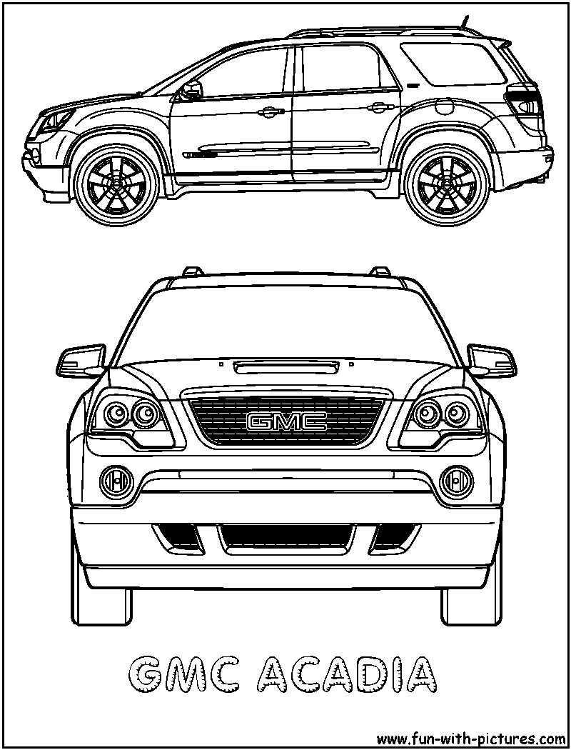 Gmc acadia coloring page