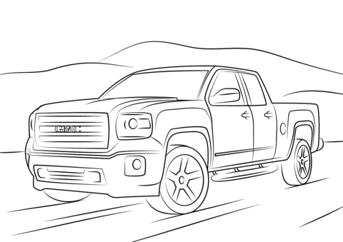 Gmc sierra coloring page free printable coloring pages