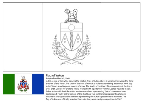 Flag of yukon coloring page free printable coloring pages