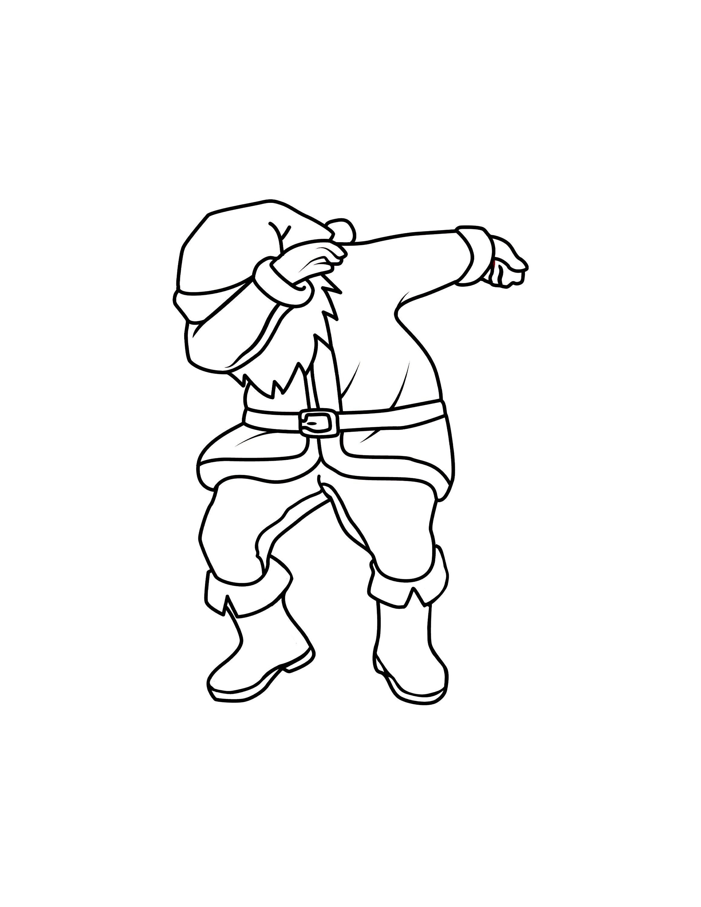 Printable dabbing santa christmas santa dab dance digital download dabbing christmas coloring page