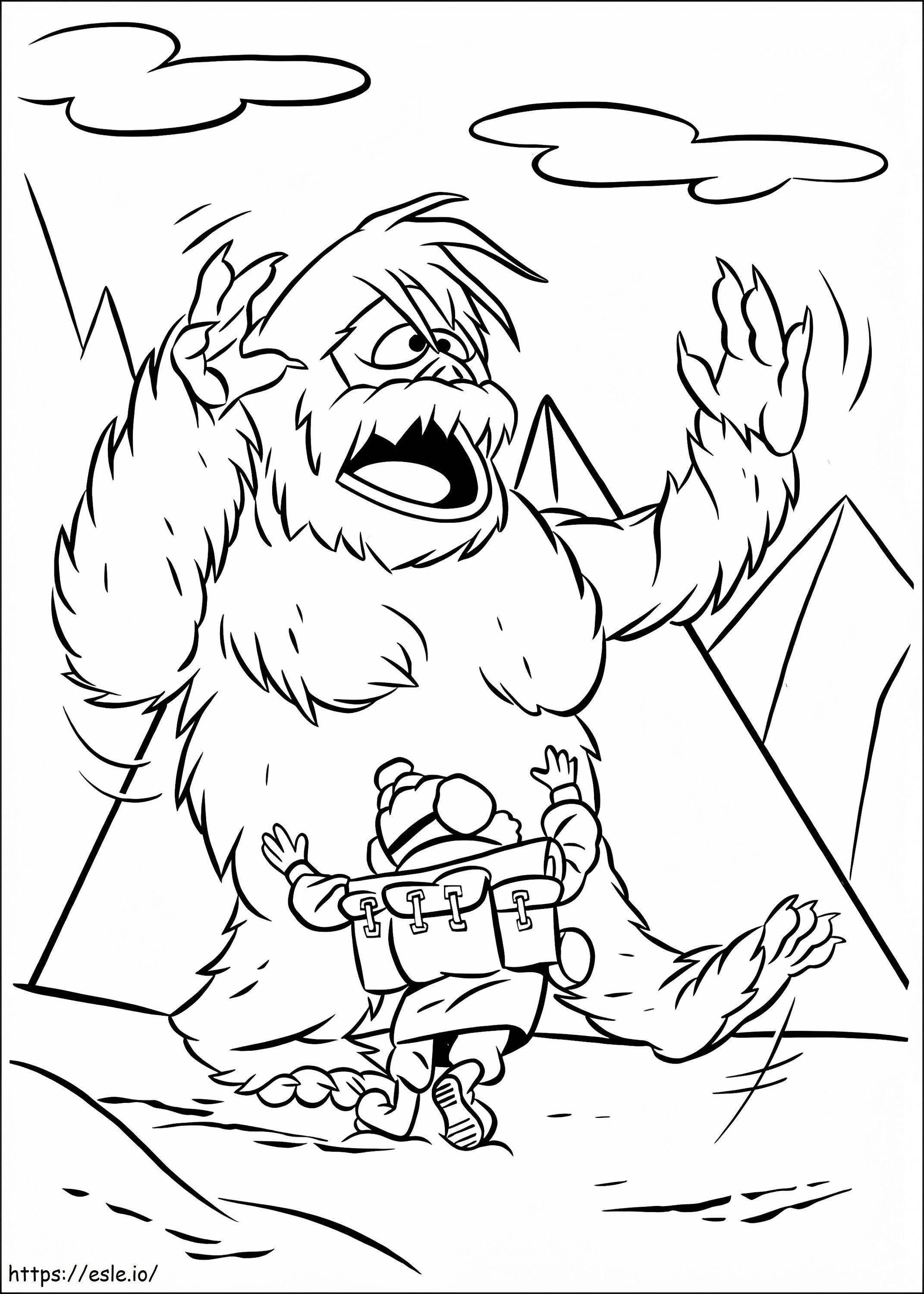 Snowmonster and yukon cornelius coloring page