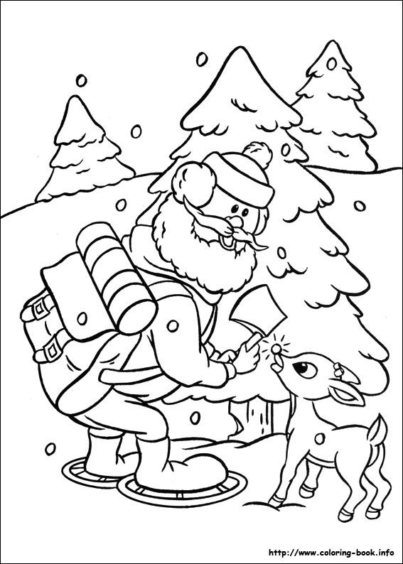 Rudolph and yukon cornelius color page barn fãrglãgga julbilder julpyssel fãr barn