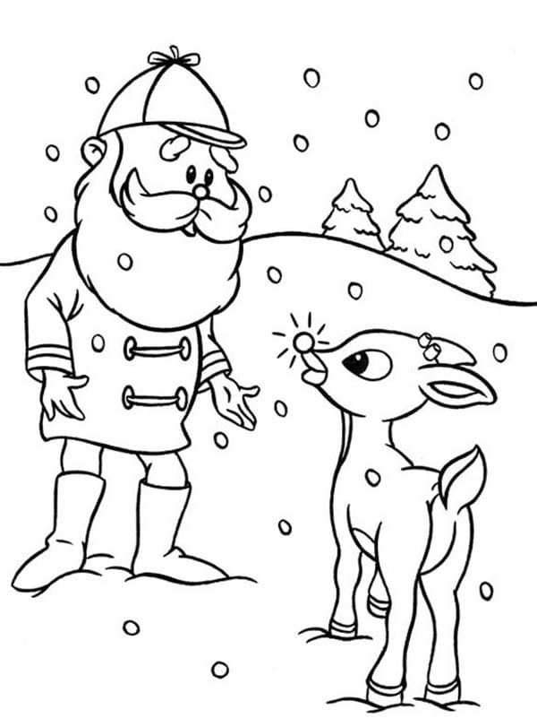 Very cute rudolph coloring page