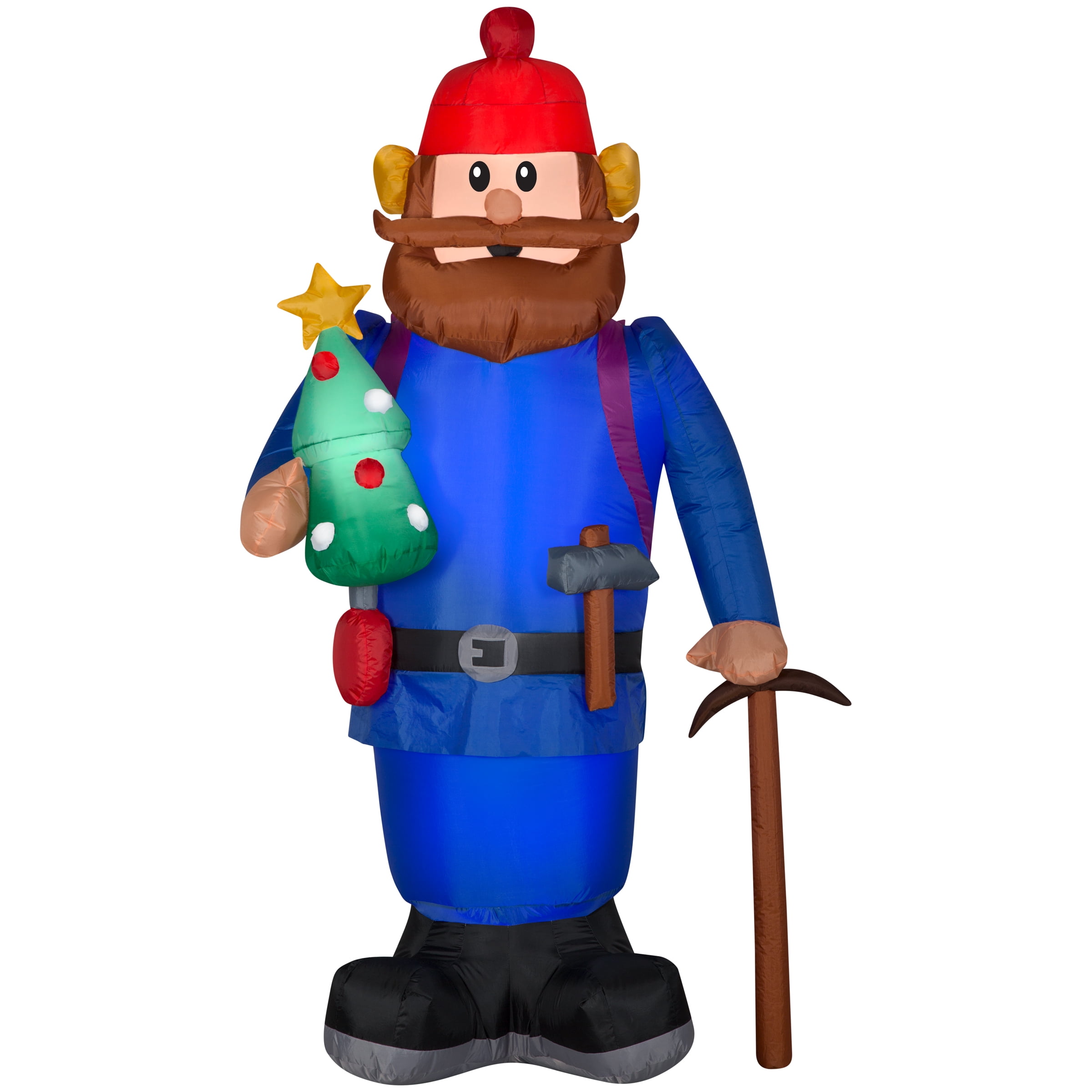 Gemmy christmas airblown inflatable yukon cornelius with tree ft tall multicolored