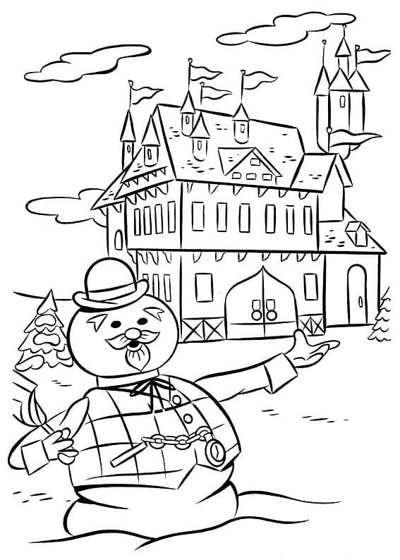 Rudolph and fireball coloring page