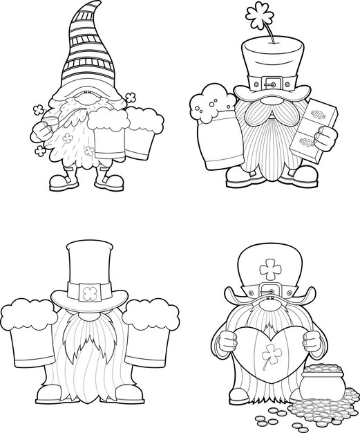 Page gnome coloring vectors illustrations for free download