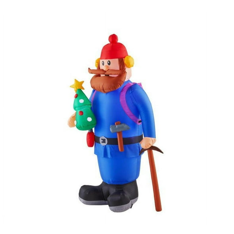 Gemmy christmas airblown inflatable yukon cornelius with tree ft tall multicolored