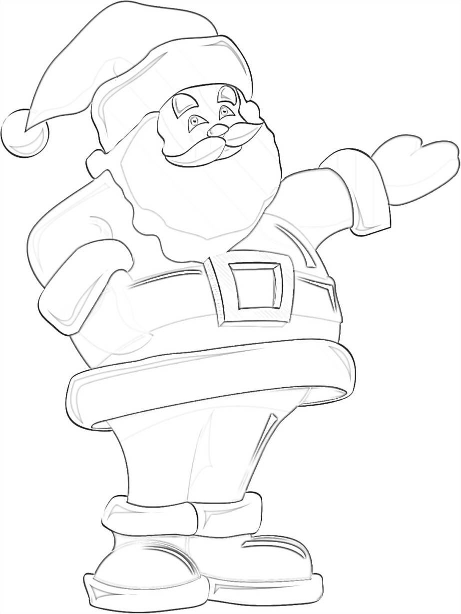 Santa claus statue coloring page