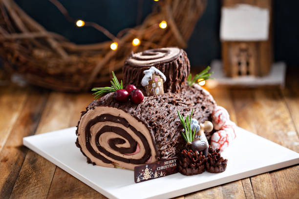 Yule log stock photos pictures royalty