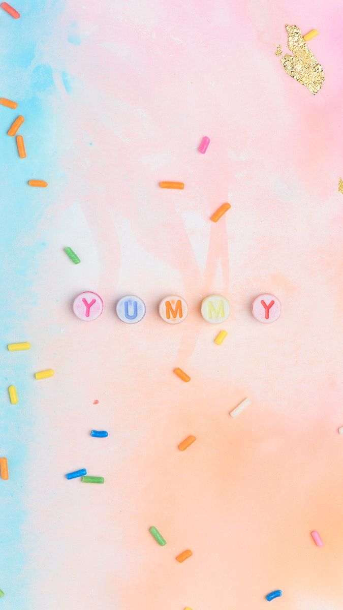 Yummy beads text typography on colorful background free image by rawpixel tana colorful backgrounds pineapple wallpaper abstract wallpaper design