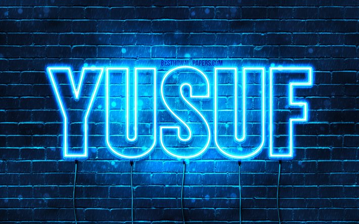 Download wallpapers yusuf k wallpapers with names horizontal text yusuf name blue neon lights picture with yusuf name for desktop free pictures for desktop free