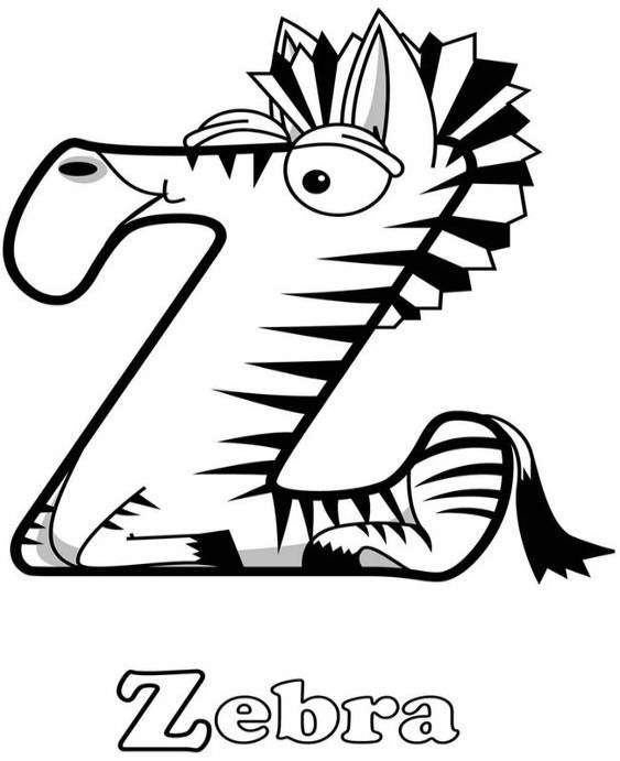 Free easy to print zebra coloring pages