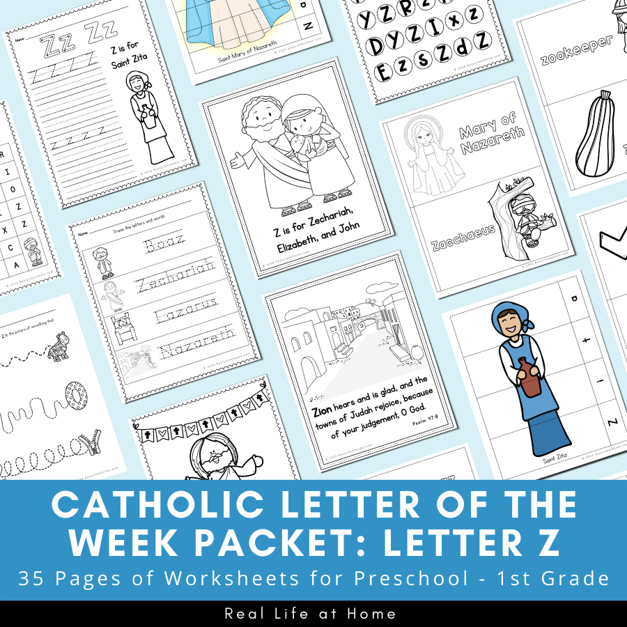 Letter z â catholic letter of the week worksheets and coloring pages