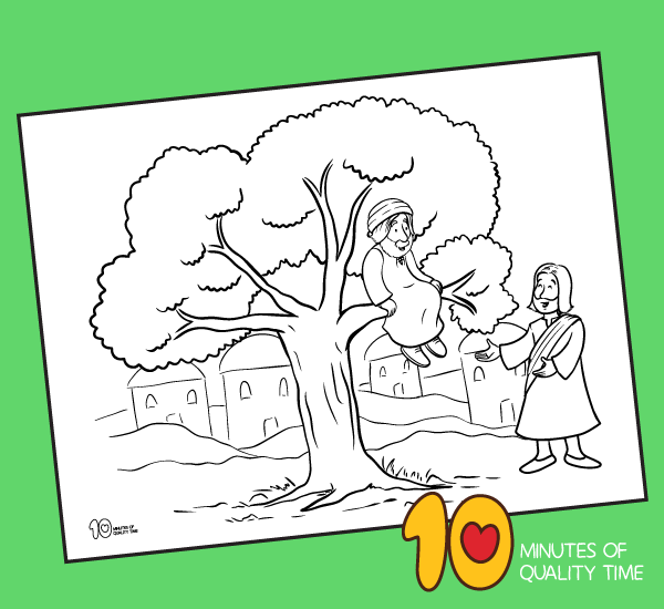 Zacchaeus coloring page â minutes of quality time