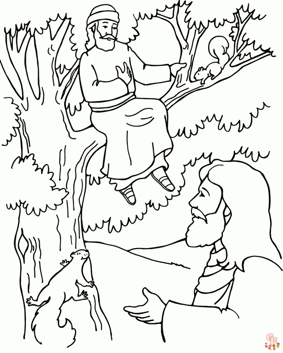 Engaging zacchaeus coloring pages for kids and adults alike