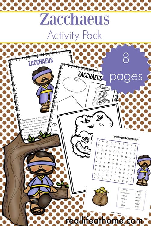 Zacchaeus story for kids free zacchaeus printables packet for elementary students