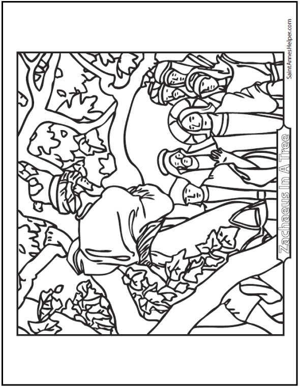 Jesus and zacheus coloring page ââ jesus coloring pages