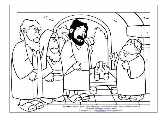 Coloring page meals with jesus jesus and zacchaeus ppt