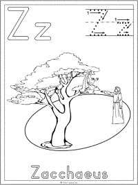 Letter z zacchaeus bible bible theme preschool lesson plan printable activities and worksheets