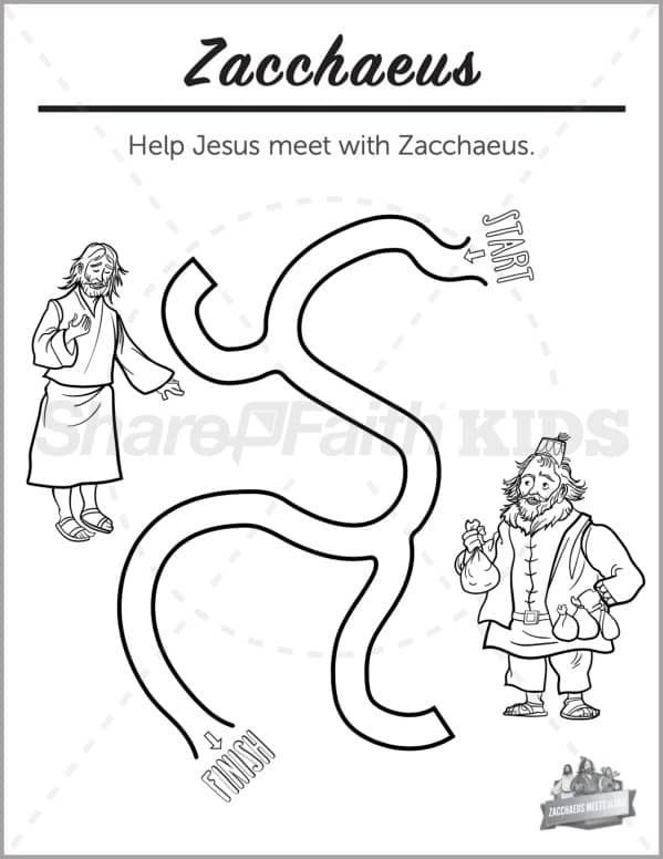 Luke the story of zacchaeus preschool mazes â