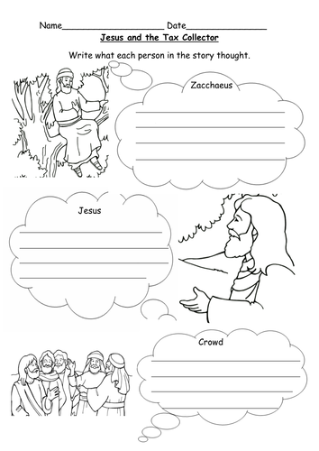 Jesus and zacchaeus worksheet teaching resources