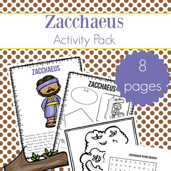 Zacchaeus story for kids free zacchaeus printables packet for elementary students