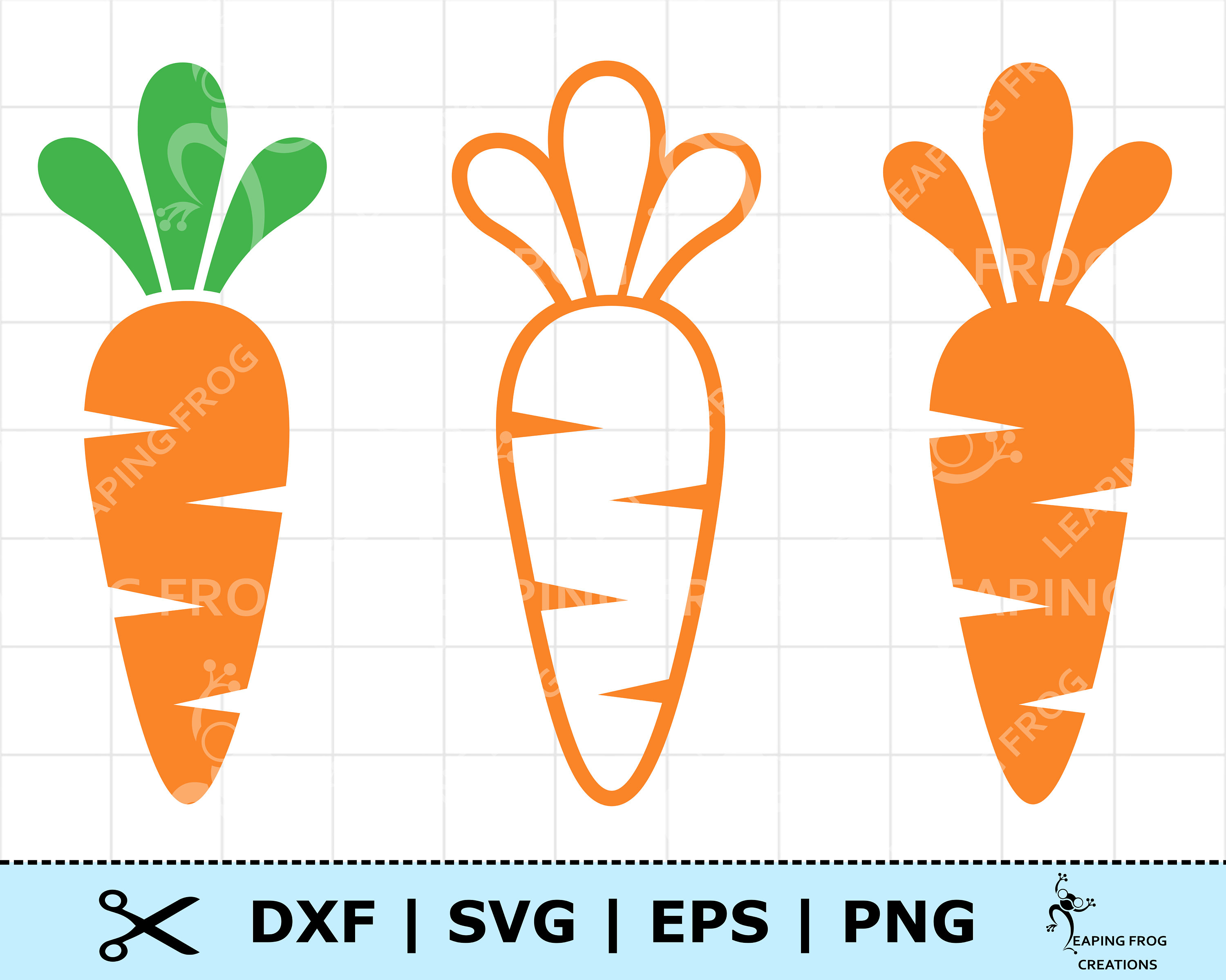 Orange carrot svg png dxf eps three easter carrots cricut and silhouette cut files easter bunny carrot carrot digital download vector