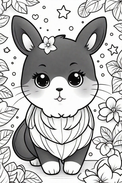 Coloring page of cute