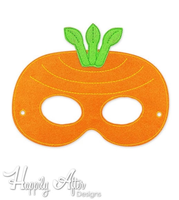 Carrot mask embroidery design vegetable mask machine embroidery ith mask in the hoop mask embroidery mask x x veggie food download now