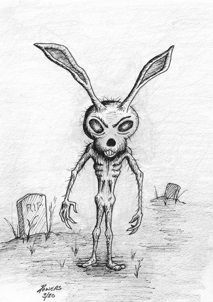 Dark hare dark art drawings bunny art rabbit drawing