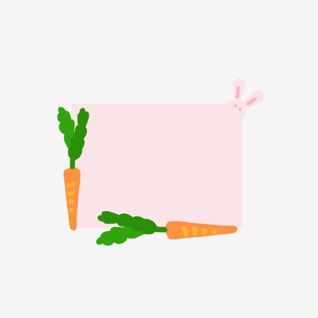 Rabbit eating carrot clipart transparent background hand drawn cartoon rabbit ears carrot dialog borders can be mercial elements rabbit ears dialog frame png image for free download