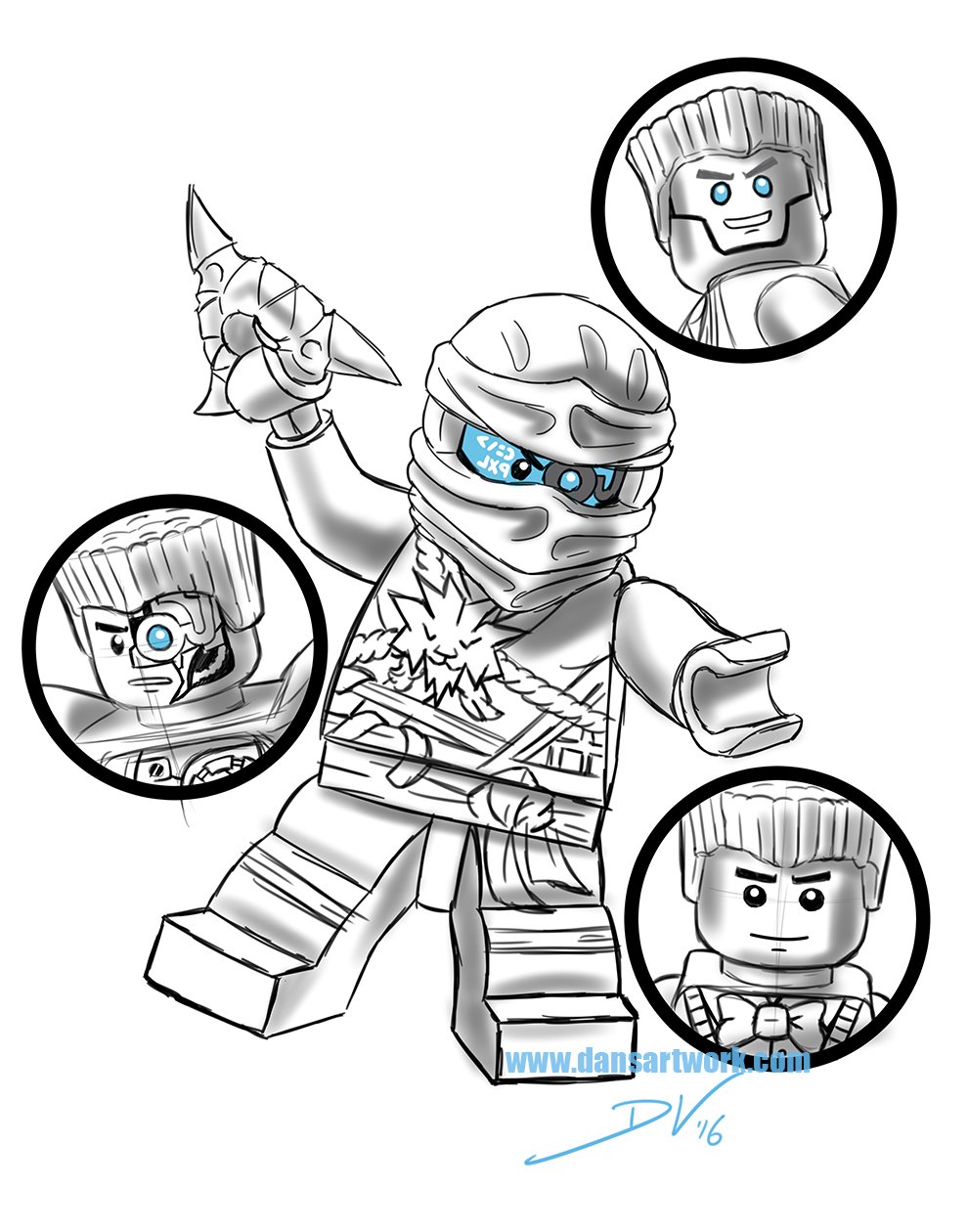 Dan veesenmeyer on x lego ninjago zane digital sketch layout mission wip for brentmillervox httpstcouhybhkrd x