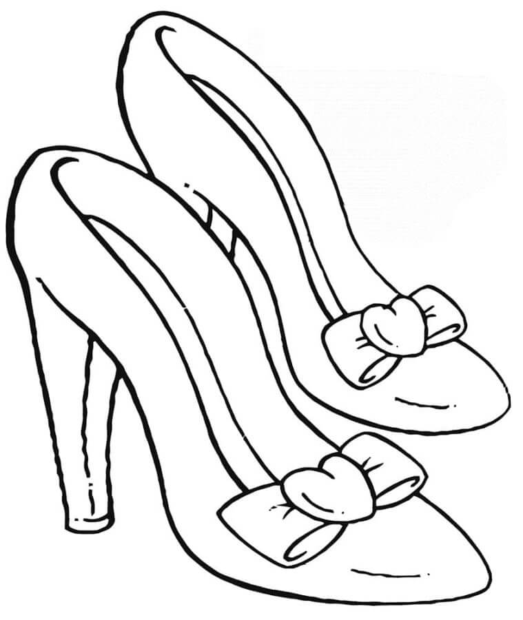 Dibujo zapatos de mujer para colorear imprimir e dibujar â