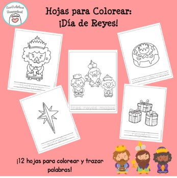 Spanish coloring sheets dãa de reyes three kings day hojas para colorear