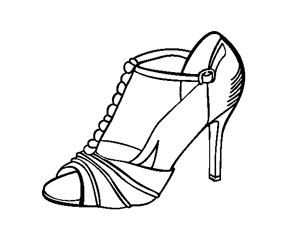 Dibujo de zapato de fiesta para colorear