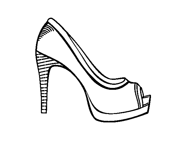 Platform shoe coloring page