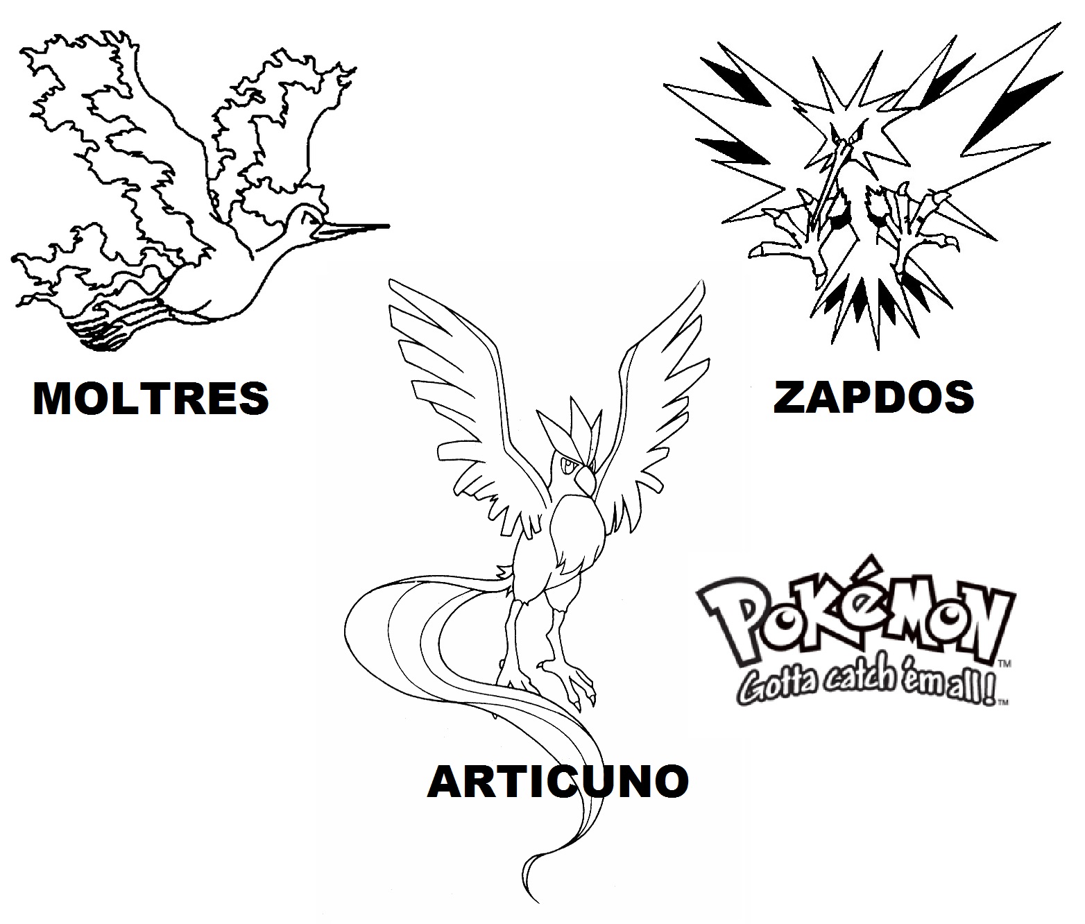 Pokemon zapdos coloring page