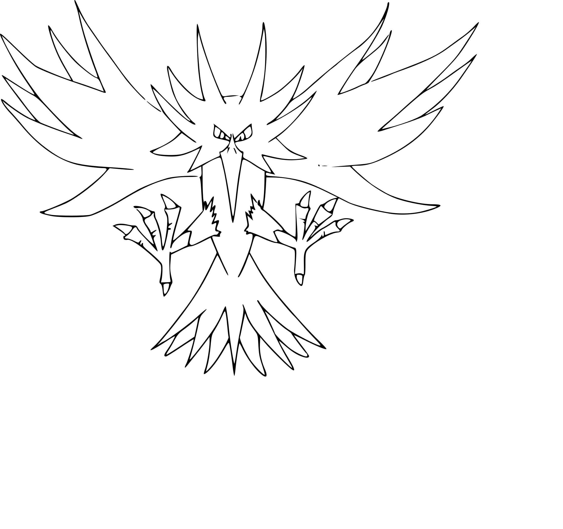 Pokemon zapdos coloring page