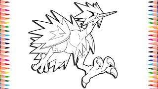 Legendary galarian zapdos digital coloring pokemon sword and shield coloring pages