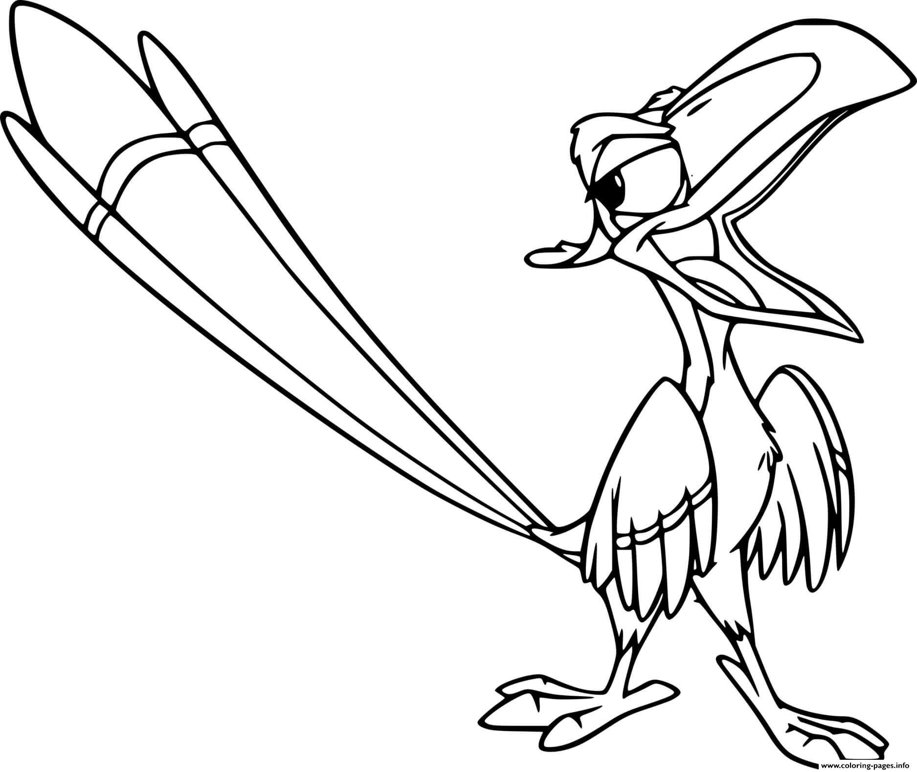 Zazu hornbill talking coloring page printable