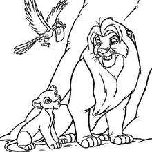 Mufasa simba and zazu coloring pages