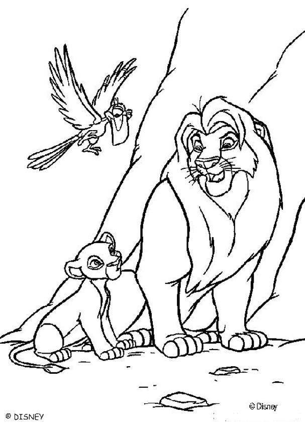 Mufasa simba and zazu coloring pages