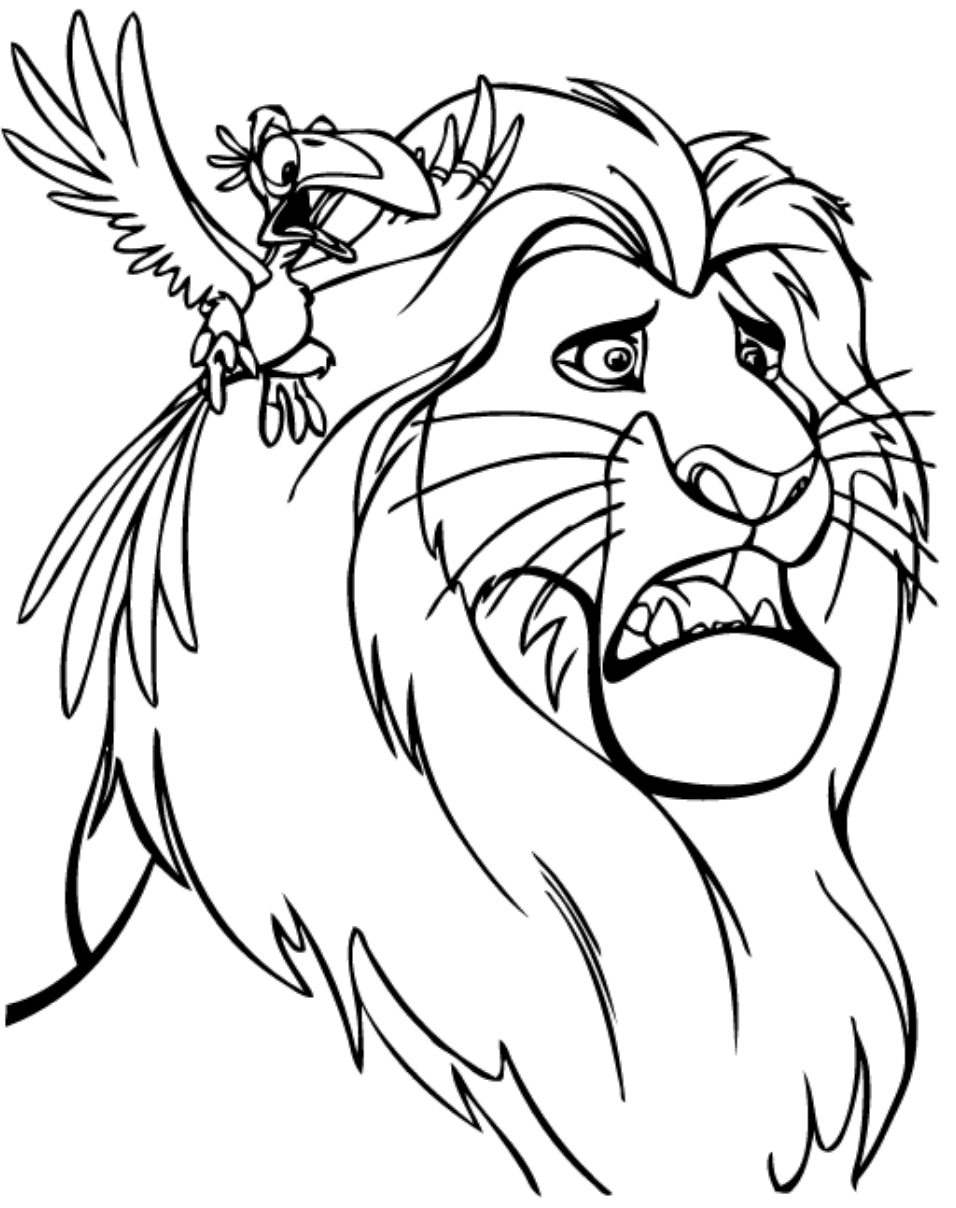 Zazu and mufasa coloring page