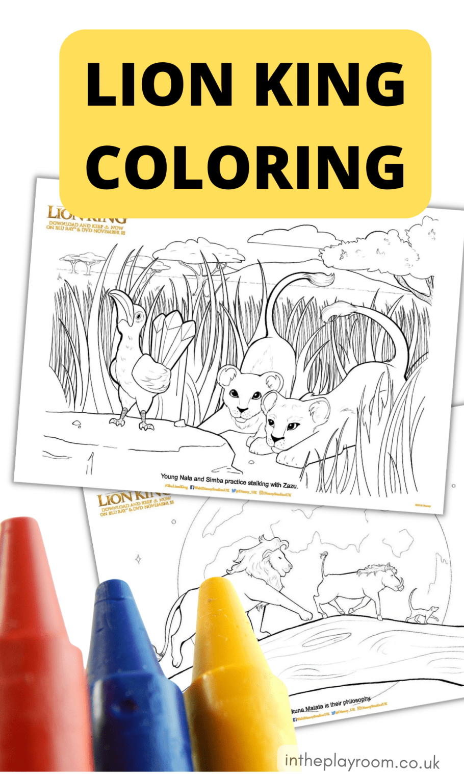 The lion king loring pages and printable activity sheets